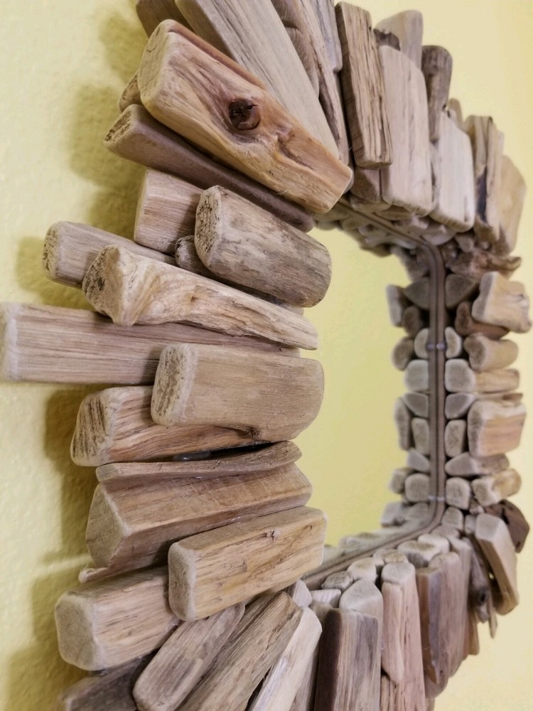 Handmade Driftwood Mirror Square 10"x10"