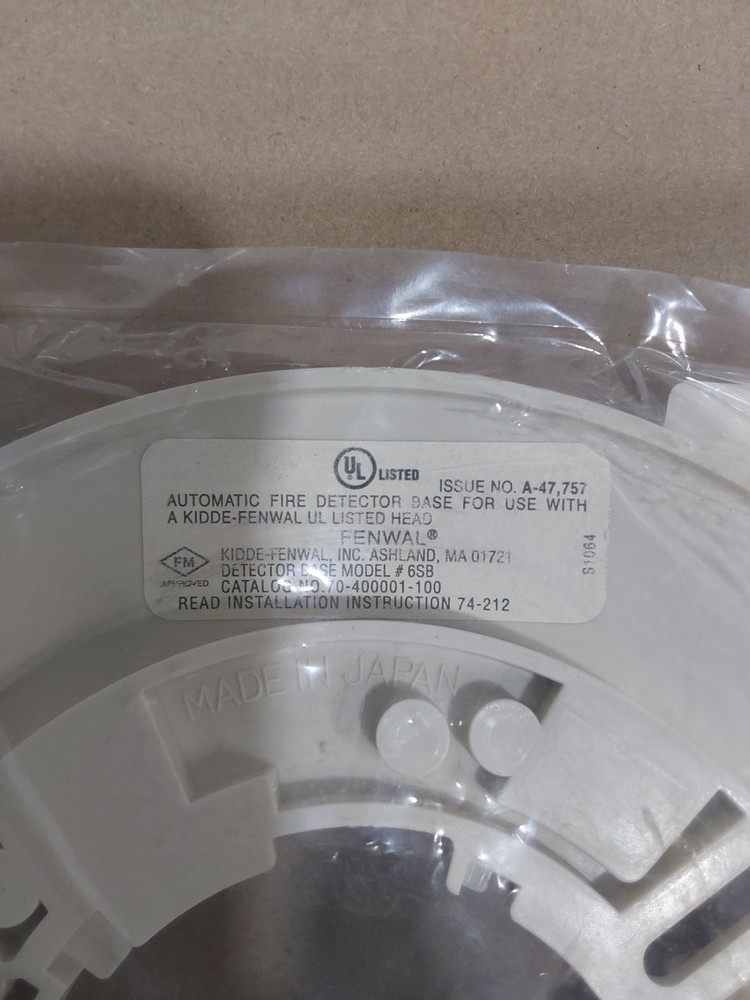 FENWAL #6SB automatic fire detector base