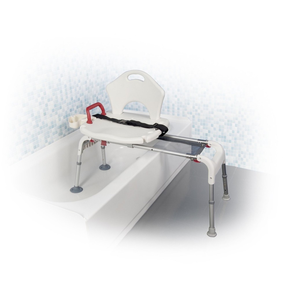 Folding Universal Sliding Transfer Bench - White