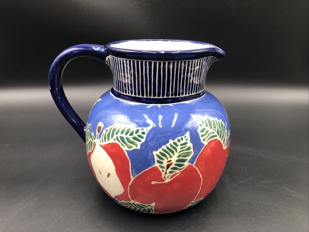 Handmade Signed Studio Art Pottery Ceramic Pitcher W/Cups