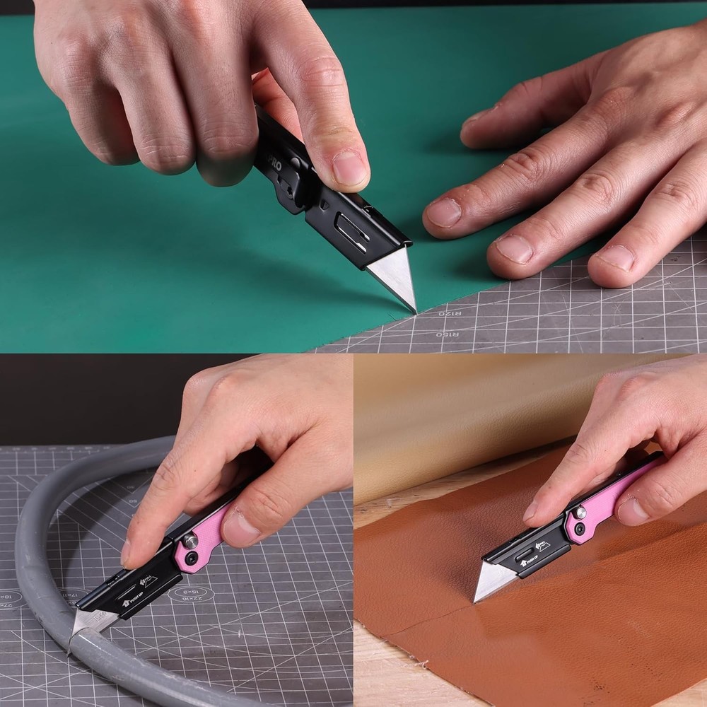 WORKPRO Folding Utility Knife Box Cutter Quick Open Axis Lock Quick Change Blade