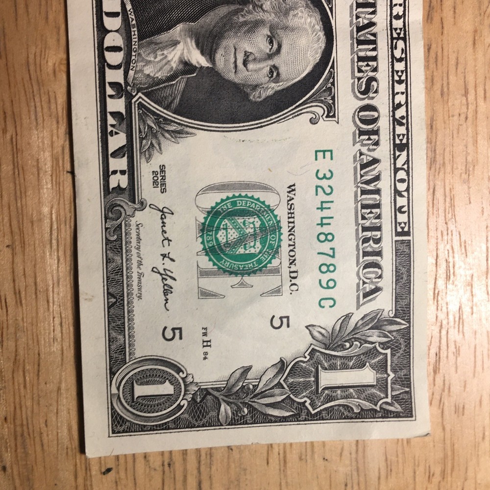 Fancy $1. Bill Error w/Offset Print/Cut Obv. & Rev.