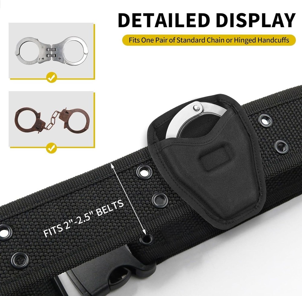 1 PACK Handcuff Case, Open Top Handcuff Holder Holster, 600D Nylon Cuff Pouch fo