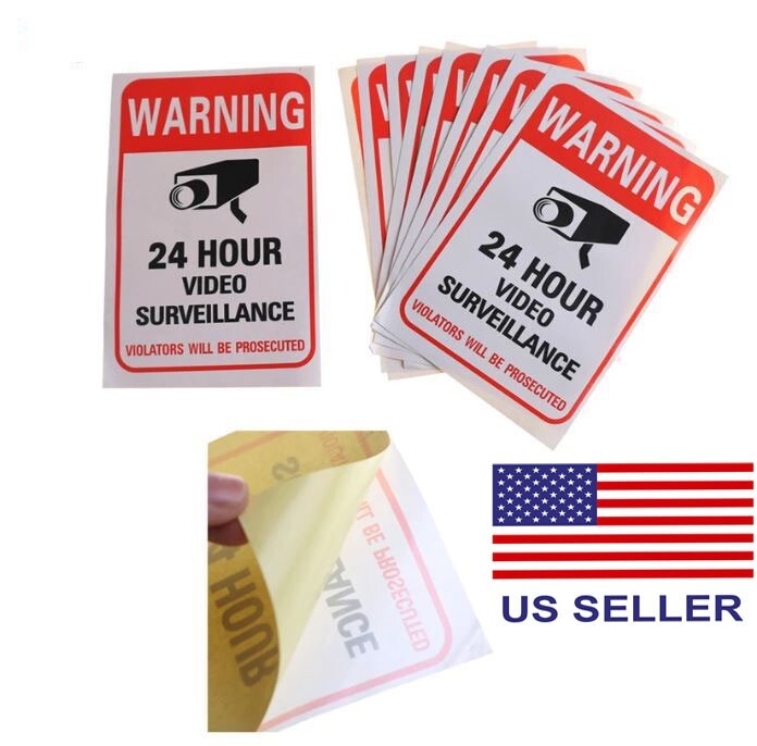 5/10 Security Camera Surveillance Sticker CCTV System Video Warning Decal Notice