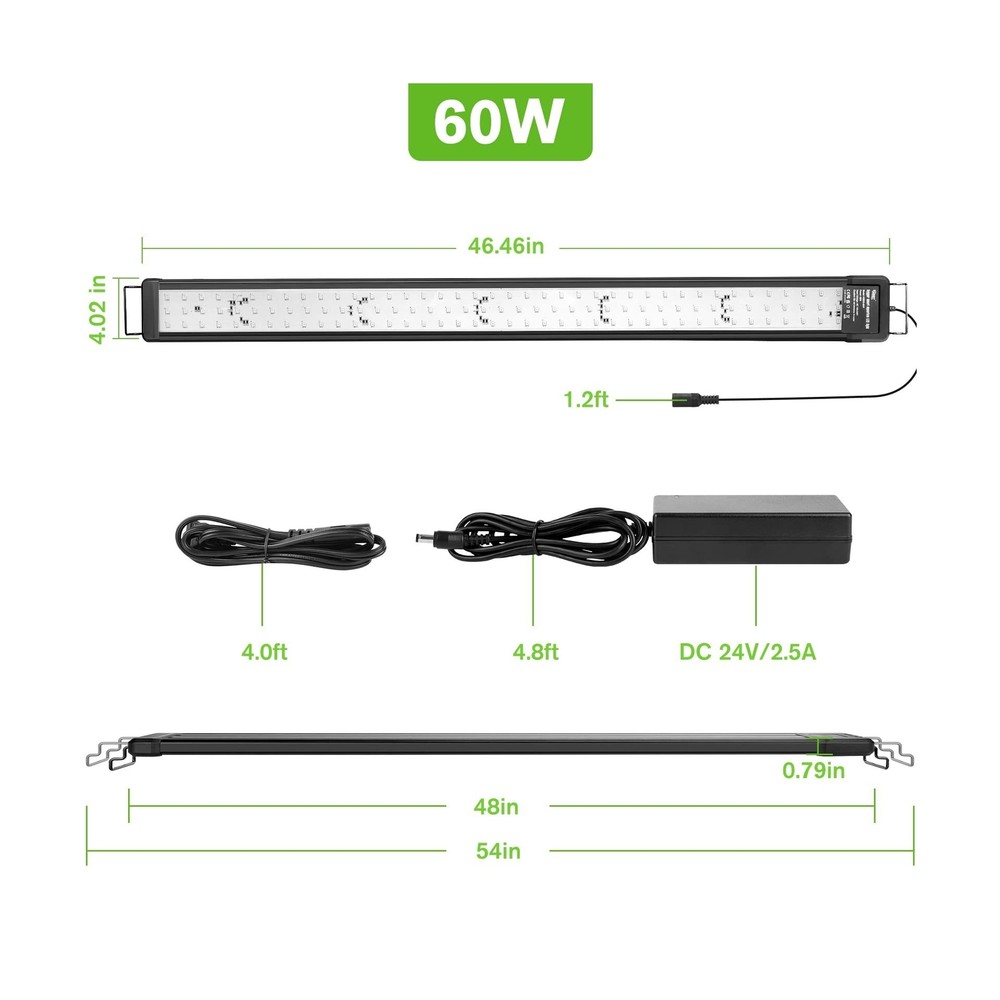 hygger 60W Smart Aquarium Light, Bluetooth LED Light with App Control, Full S...