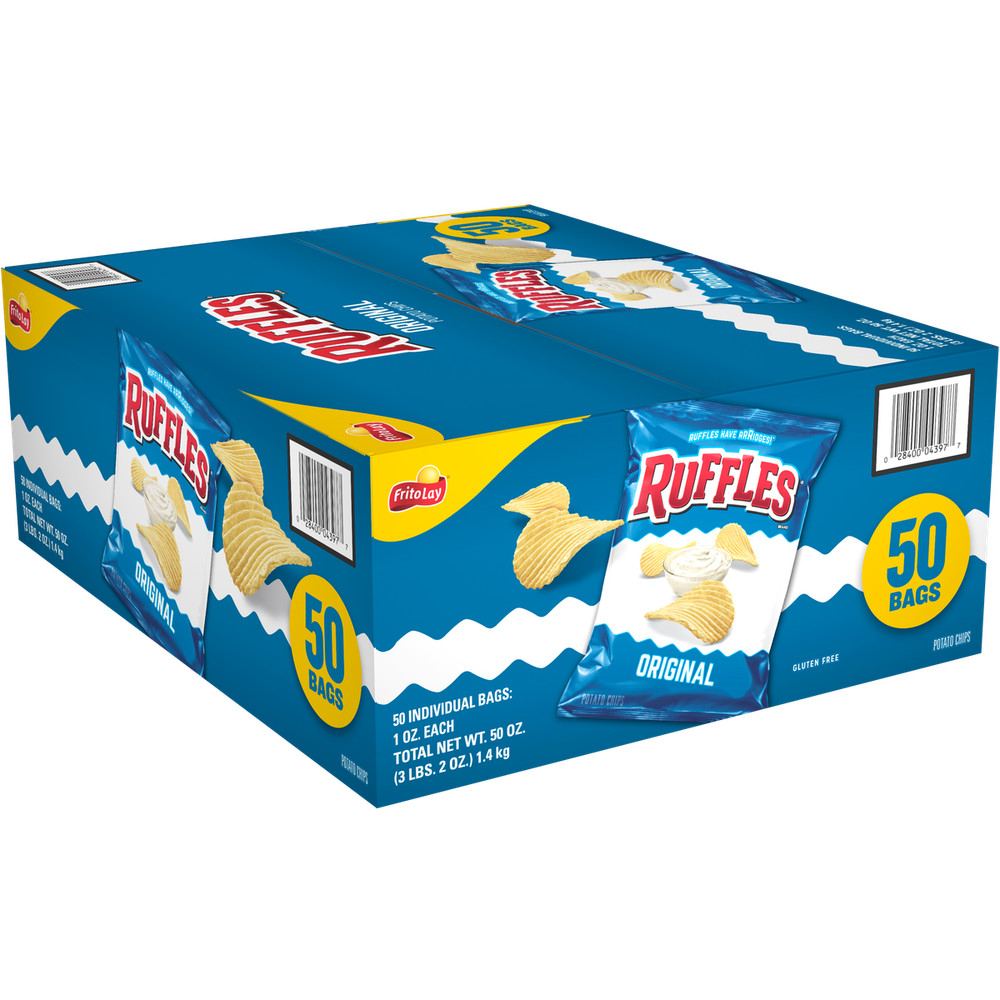 Fritos Ruffles Original Potato Chips 1 Ounce Bag,50 ct