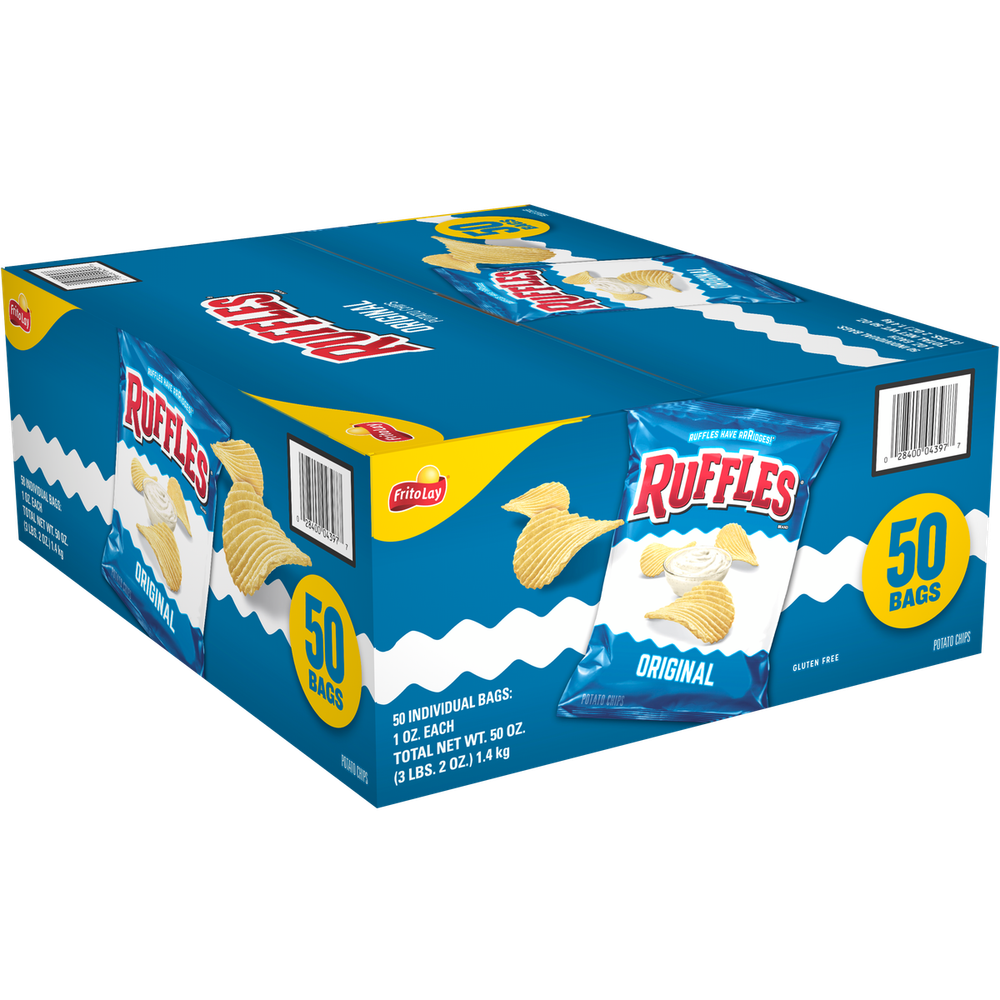 Fritos Ruffles Original Potato Chips 1 Ounce Bag,50 ct