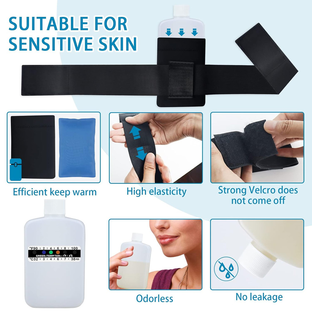 14 Pcs Urine Test Complete Kit Includes 2 White Portable Empty Bottles, Therm...