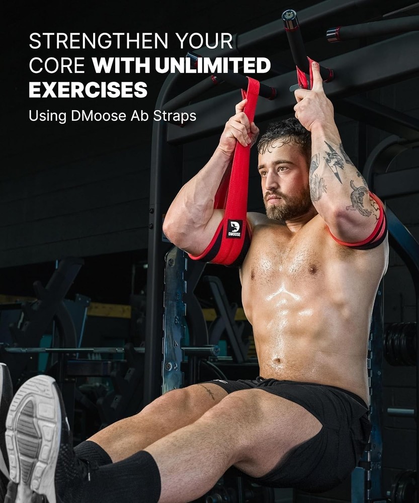Adjustable Ab Straps for Pull Up Bar - Effective Core Isolation, 330 lbs Max