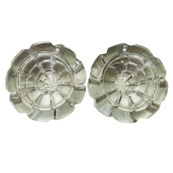 Vintage Crystal Candle Holder Pair