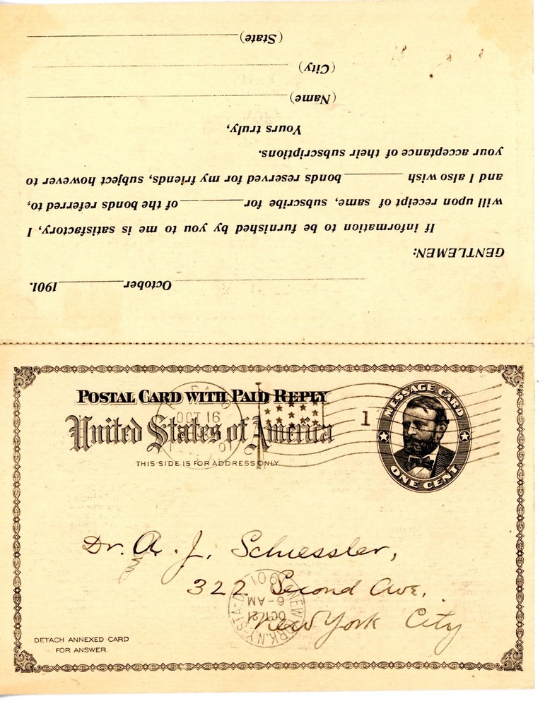 UNITED STATE--Complete Reply Postal  Card Scott #UY1b
