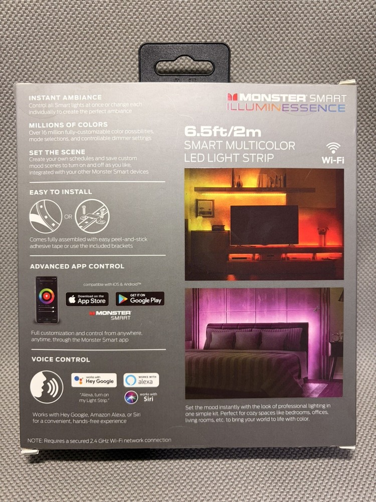 Monster 6.5ft Smart Multi Color & Multi White LED Light Strip