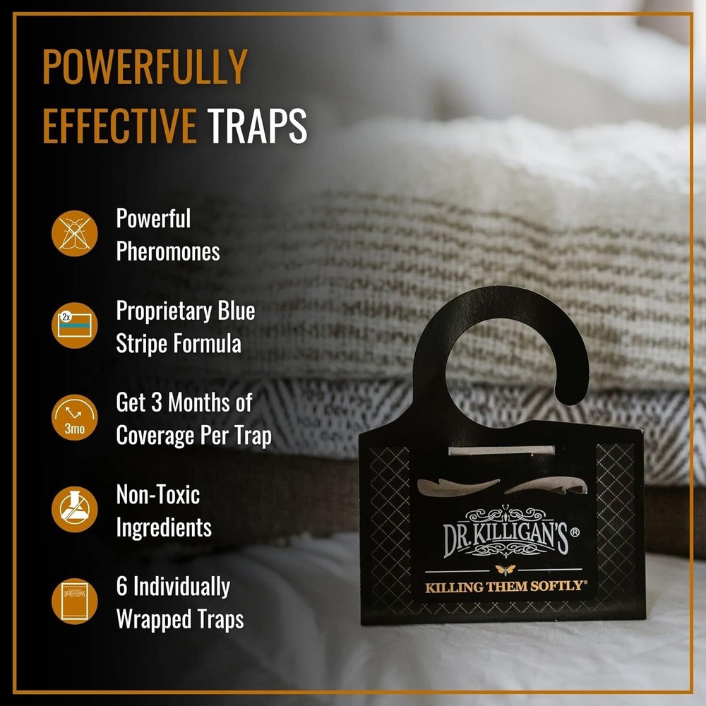 Dr Killigan's Moth Traps For Clothes Premium 6 Pack Effective Moth Control