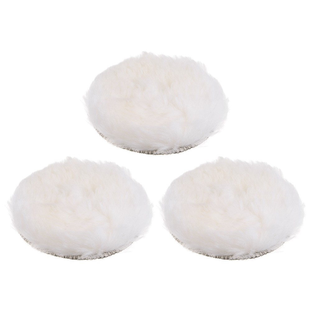 3pcs Wool 5 inch Wool Polishing Pad with Hook and Loop