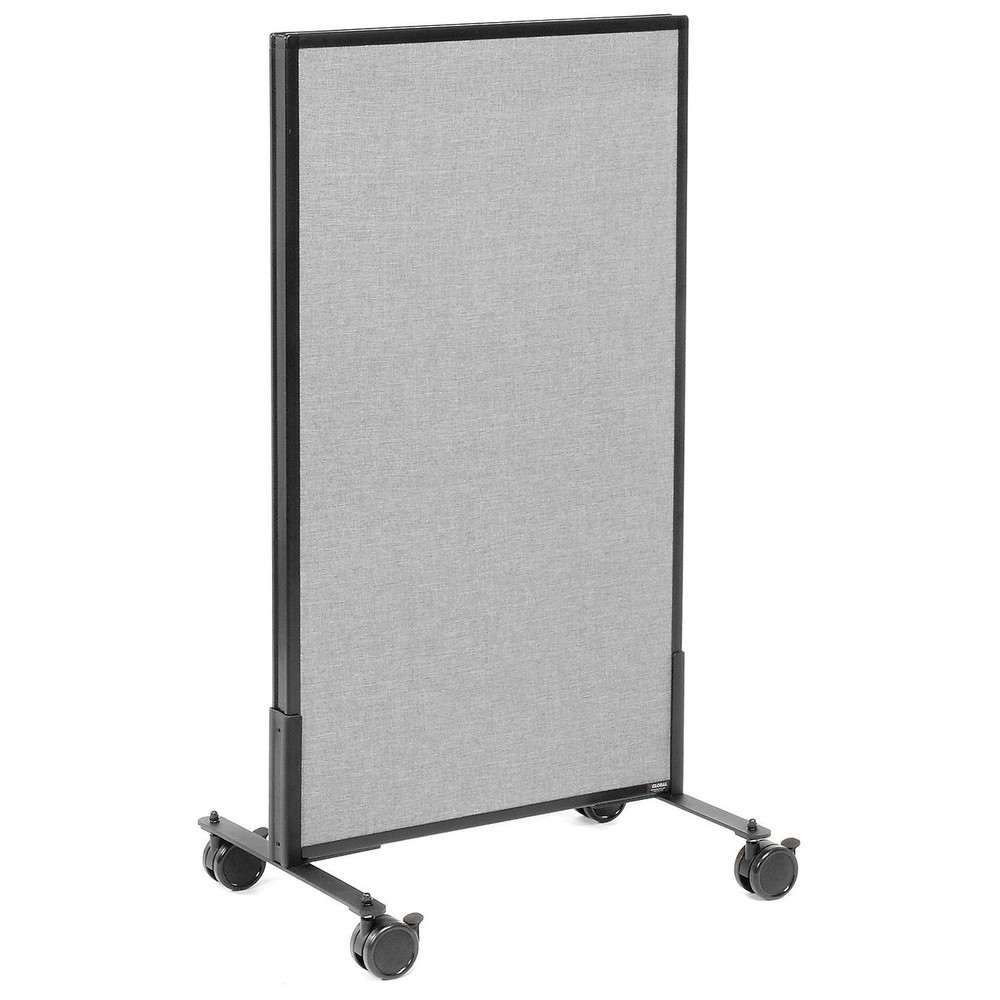 24-1/4"W x 45"H Mobile Office Partition Panel Gray