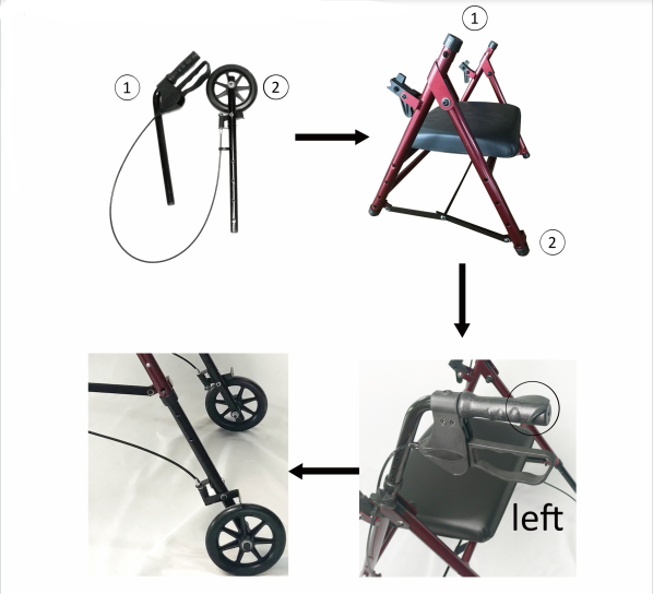 Folding Adjustable Rollator Walker Assist Stroller With 4 Wheels Seat and Back