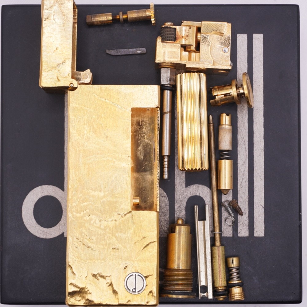 Dunhill Lighter Gold plate Silk Moire Pattern_Ultrasonically cleaned