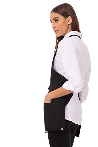Unisex Three Pocket Apron Black, 2 Pack