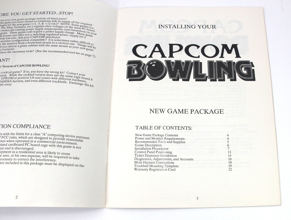 Installation Manual for Capcom Bowling Arcade Game Upright Kit