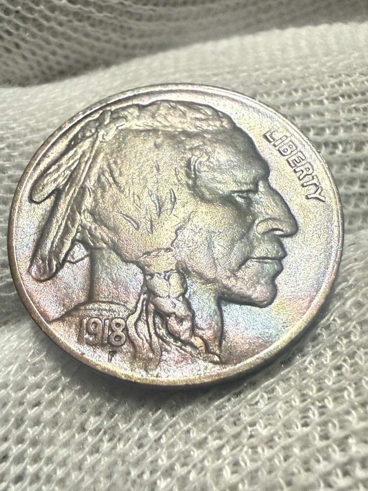 1918-D Buffalo Nickel, Solid Gem AU+ Tough This Nice Better Date! Toned