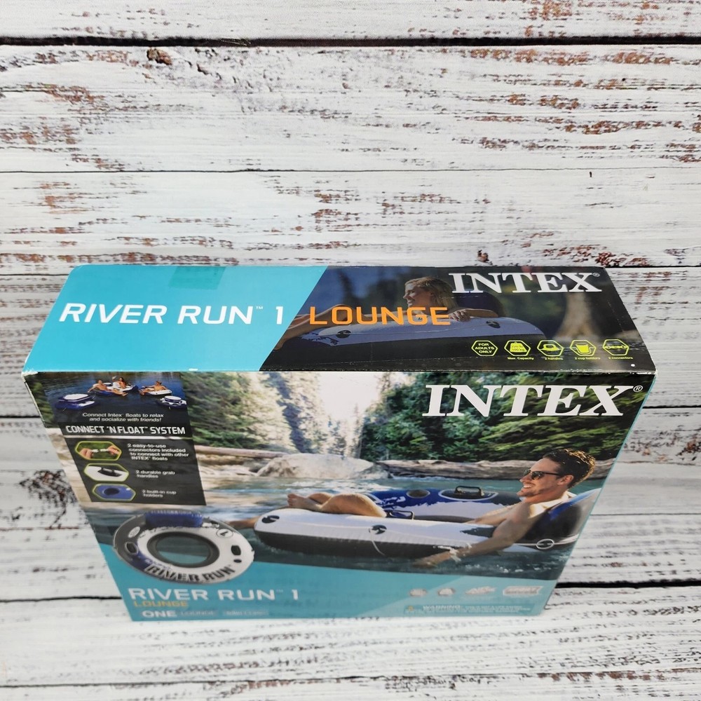 NEW River Run 1 Lounge Raft 53" Inflatable Connect & Float Cup Holder Handle