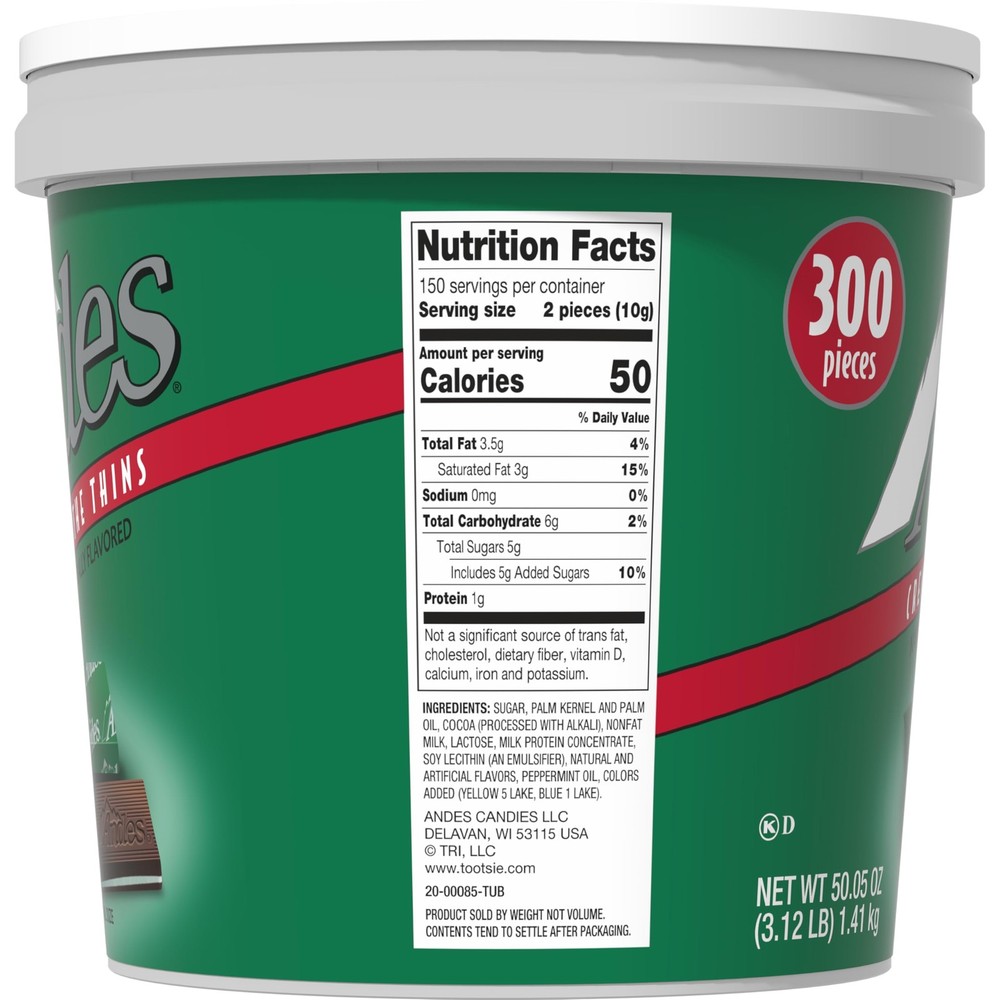 Andes Creme De Menthe Thin Mints - 300 Count - Bulk After Dinner Mints - Rect...