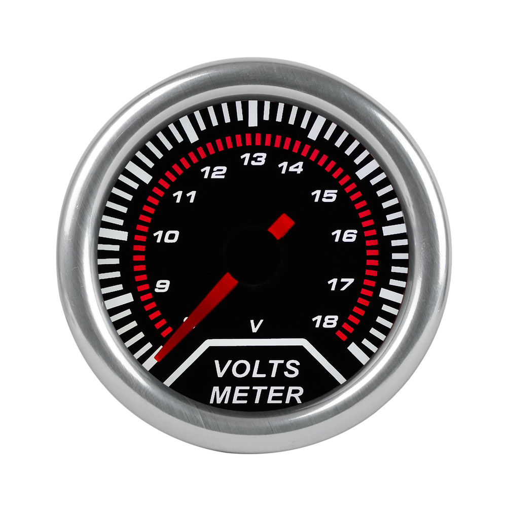 2" 52mm LED Pointer Auto Car Volt Meter Voltmeter Voltage Gauge 8-18V Smoke Face