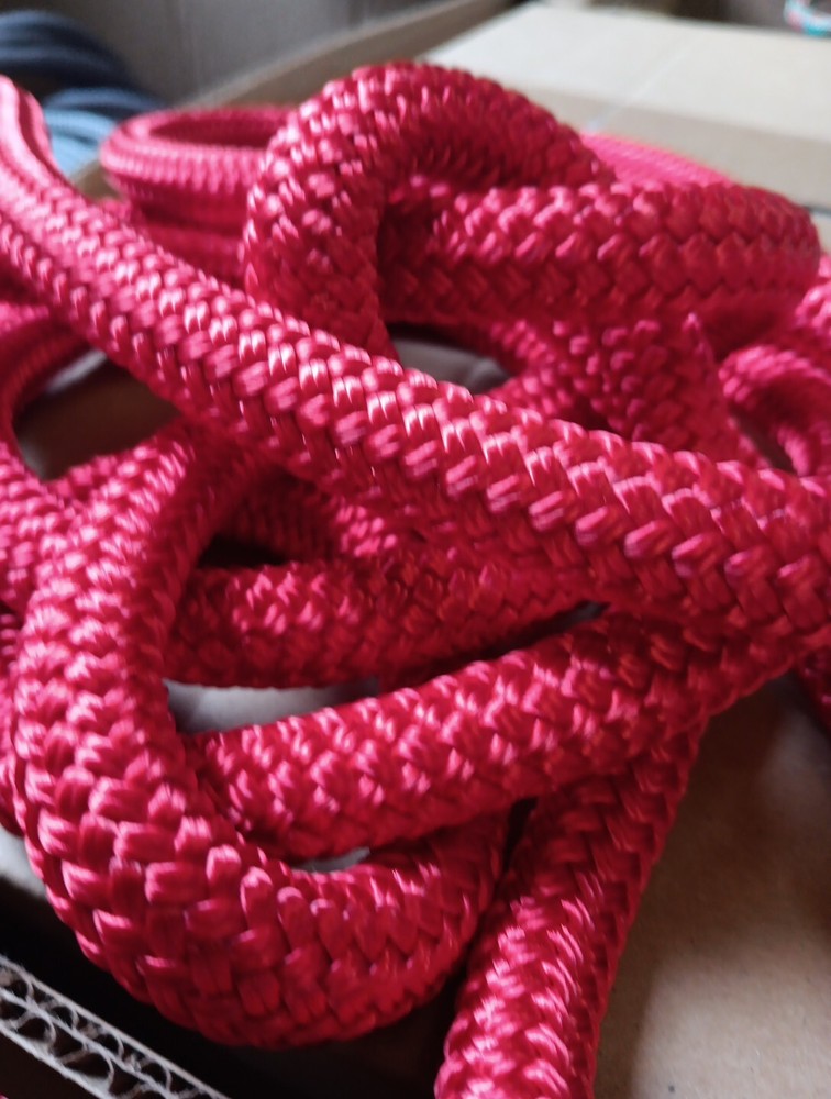 9/16 x 150 ft. Double Braid-Yacht Braid Polyester Rope. Red