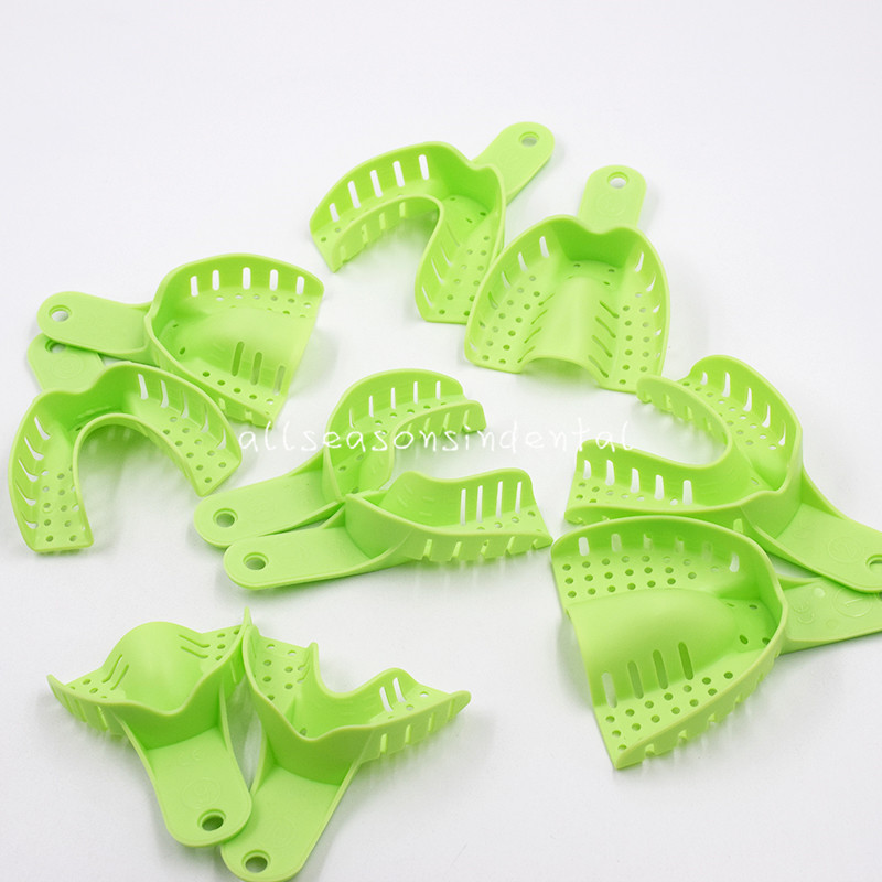 10 Pcs Autoclavable Dental Plastic Impression Trays Central Denture Disposable