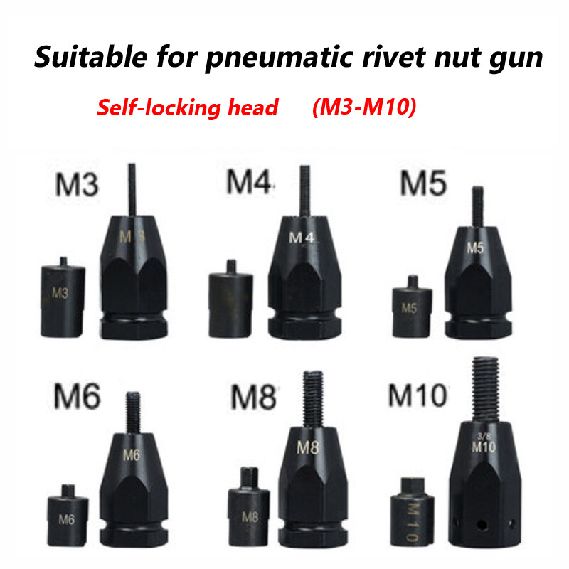 M3/4/5/6/8/10 Pneumatic Air Rivets Nut Gun Pull Setter Rivet  Nut Self-lock Head