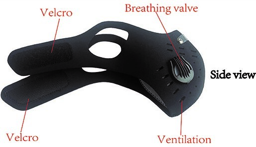 REUSABLE FACE MASK WITH BREATHING VALVE AND A 5-LAYER REPLACEMENT FILTER