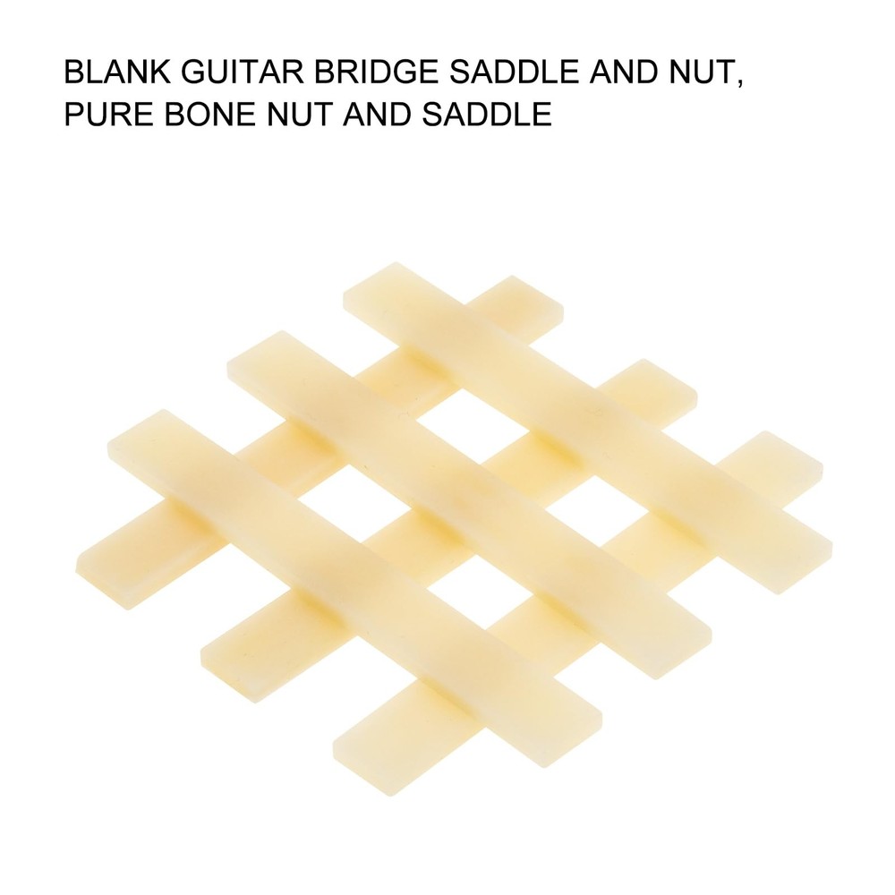 6Pcs Unbleached Guitar Bone Saddle, Blank Guitar Bridge Saddle, Pure Bone