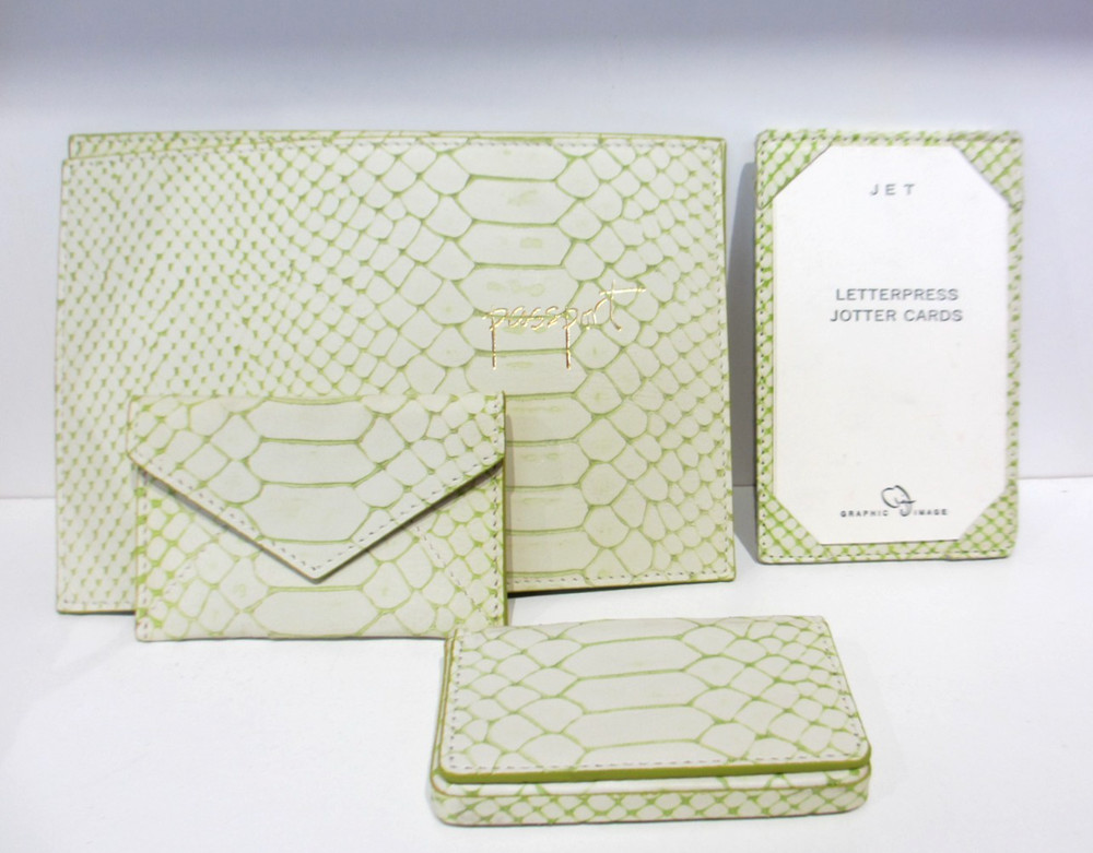 Passport Cover Leather Graphic Image Python Embossed GREEN