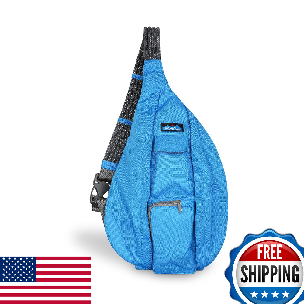 KAVU Original Rope Sling Pack - Adjustable Strap, Blue Spark
