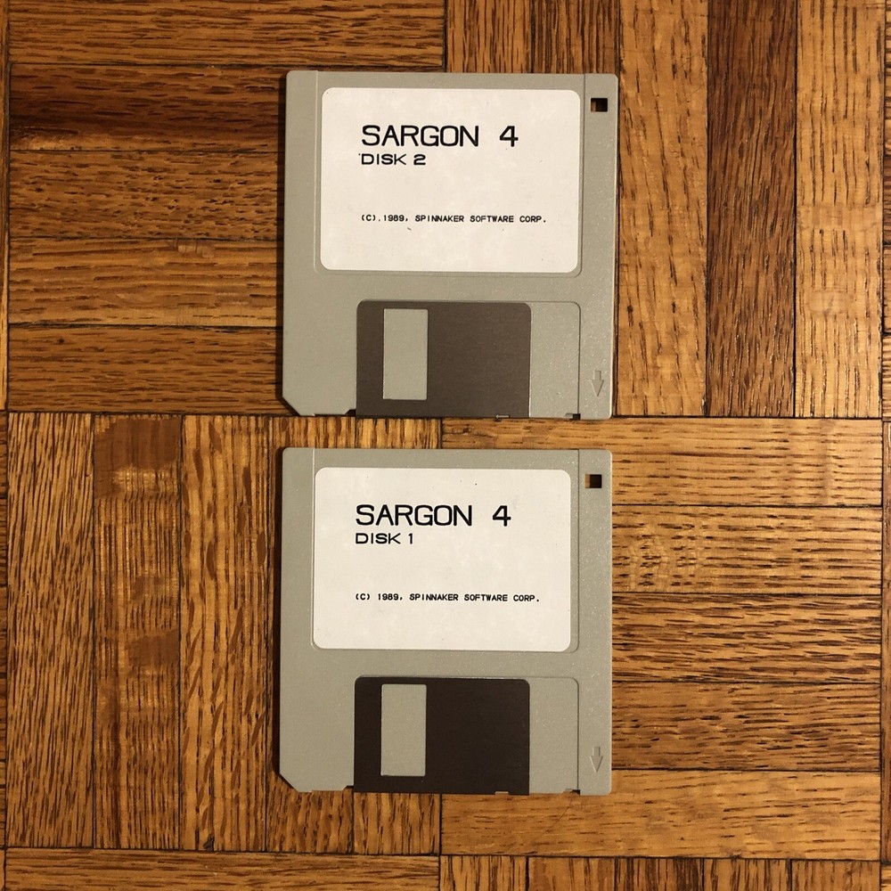 SARGON 4 Vintage Computer Chess PC Game 3.5" Spinnaker 1989 COMPLETE