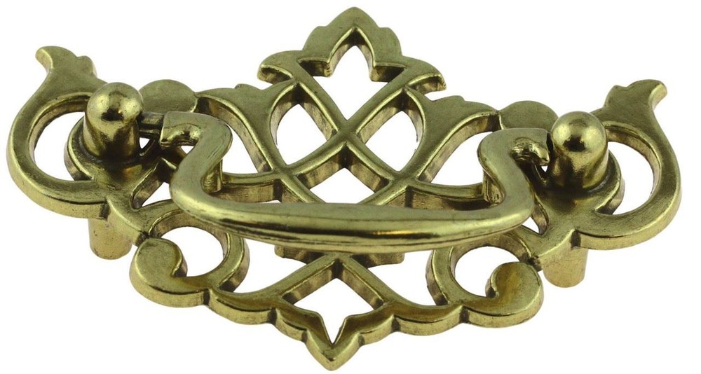 2-1/2" Queen Anne Chippendale Bail Pull Satin Brass