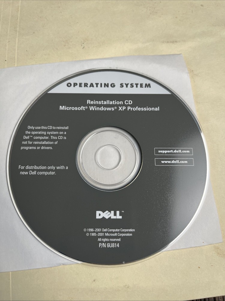 DELL Reinstallation 6 CD Discs Windows XP Pro, Roxio 5.2 Basic, Tools 2001 2002
