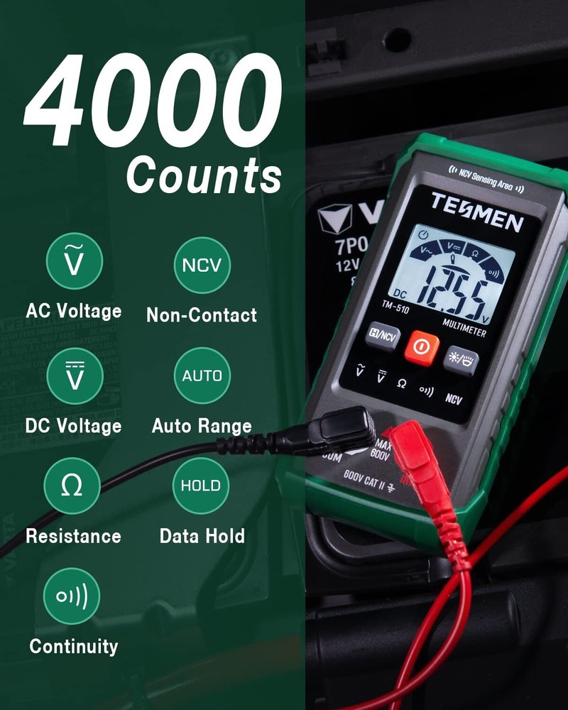 Digital Multimeter with Auto-Ranging & Non-Contact Voltage Detection
