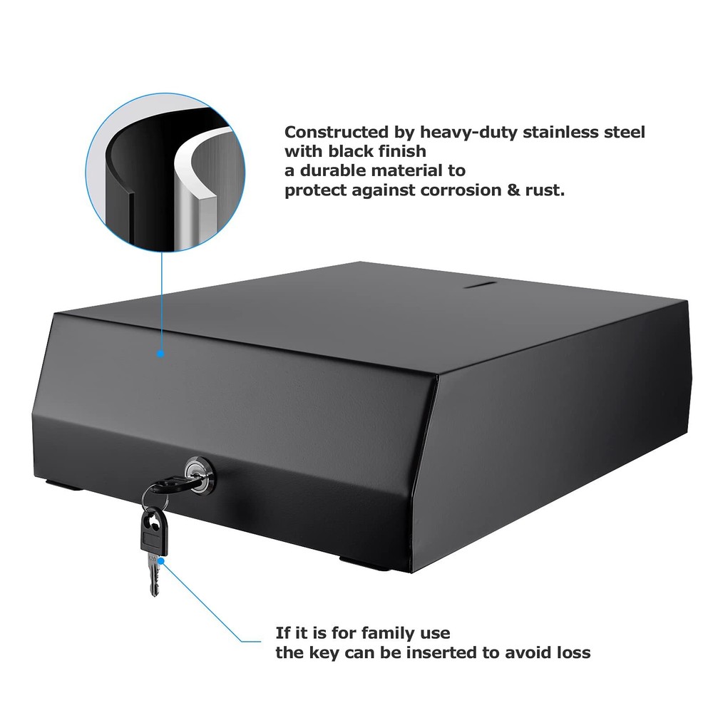Matte Black Paper Towel Dispenser Wall-Mount Touchless C-Fold Lockable