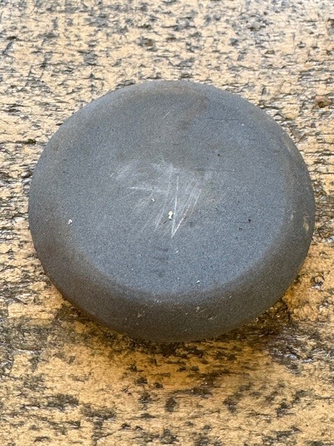 Vintage Montgomery Ward Round Axe Tool Sharpening Stone 3" x 5/8"