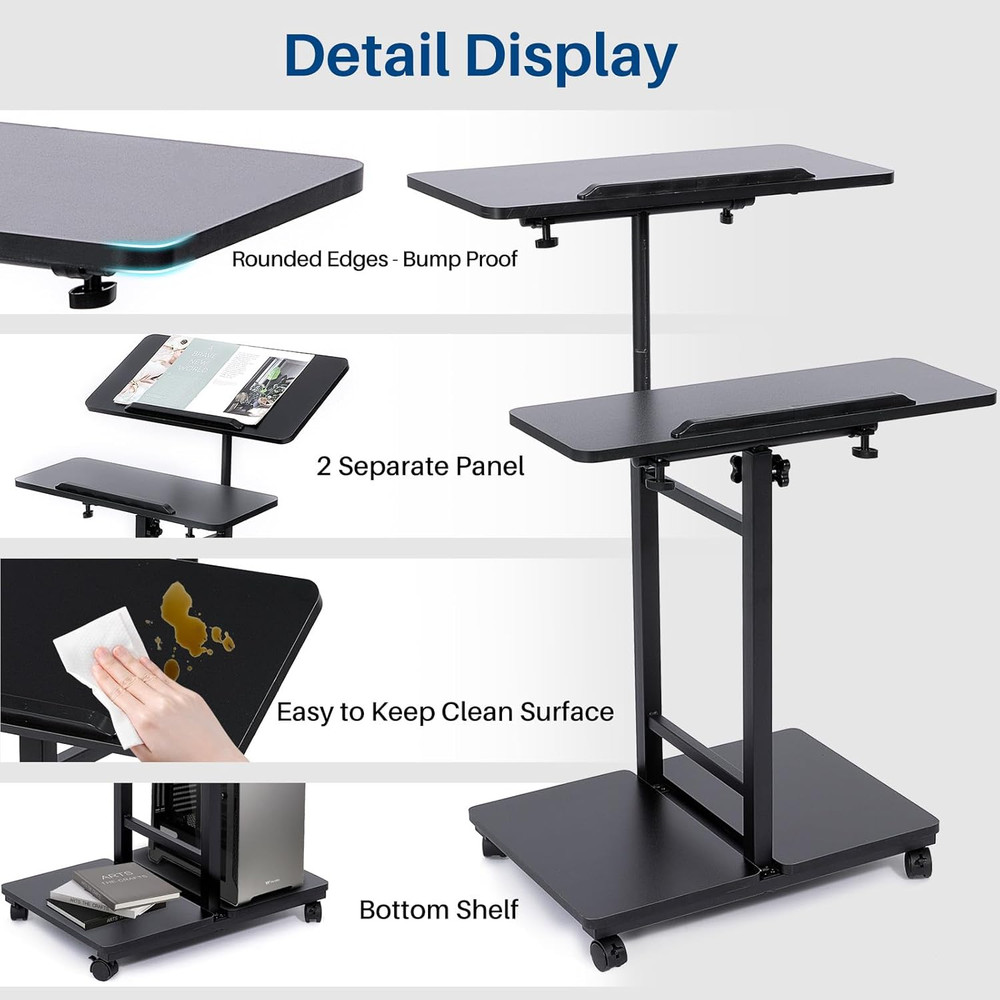 Multi-Purpose Lecterns & Podiums, Portable Mobile Standing Laptop Desk, Height A