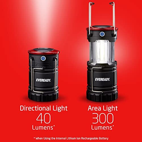 EVEREADY 360 LED Camping Lantern (2-Pack), Collapsible LED Lanterns, Rugged