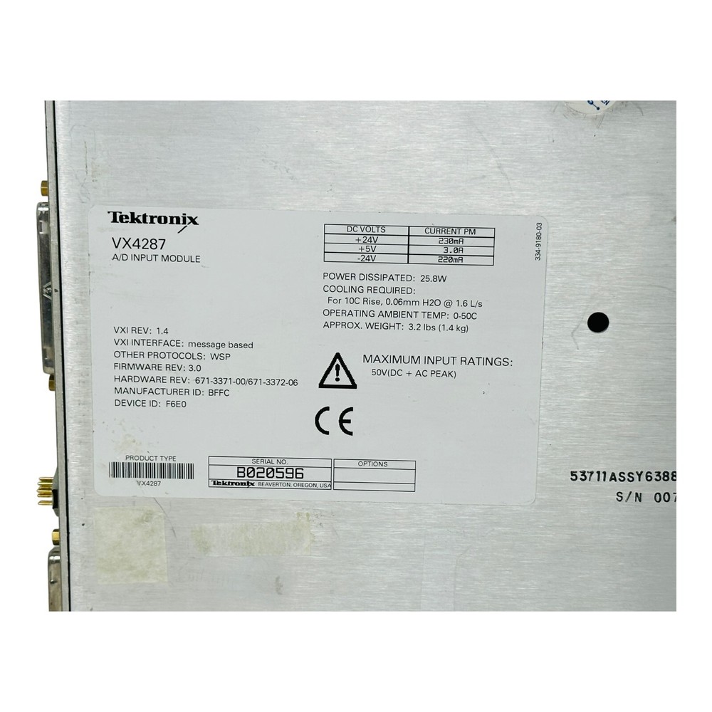 TEKTRONIX VX4287 A/D INPUT MODULE S/N B020596