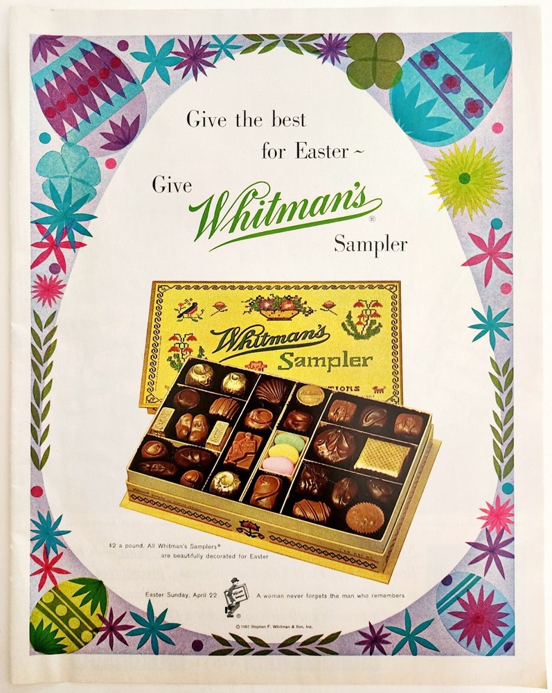 1962 Whitman Easter Chocolate Sampler Advertisement Holiday Candy HM2O