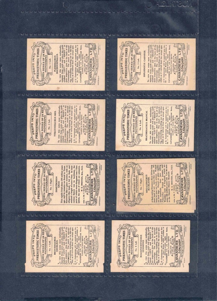 FULL SET: 1930 CAVANDERS LTD — PEEPS INTO PREHISTORIC TIMES