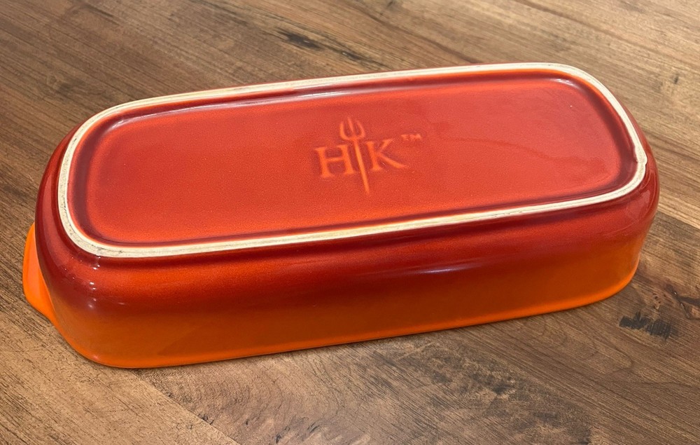 Hells Kitchen Artisan Bread Baker Gordon Ramsey 2.3 Quart Red Orange Stoneware