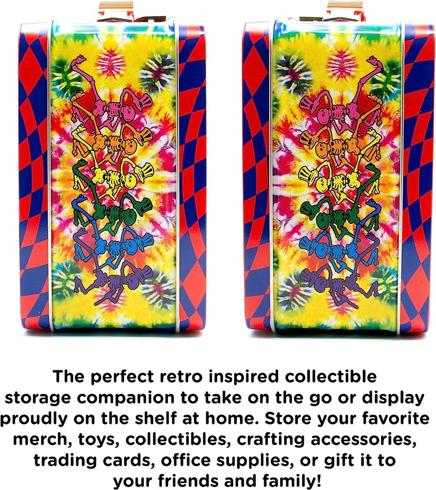 AQUARIUS Grateful Dead Fun Box - Sturdy Tin Storage Box with Plastic Handle & Em