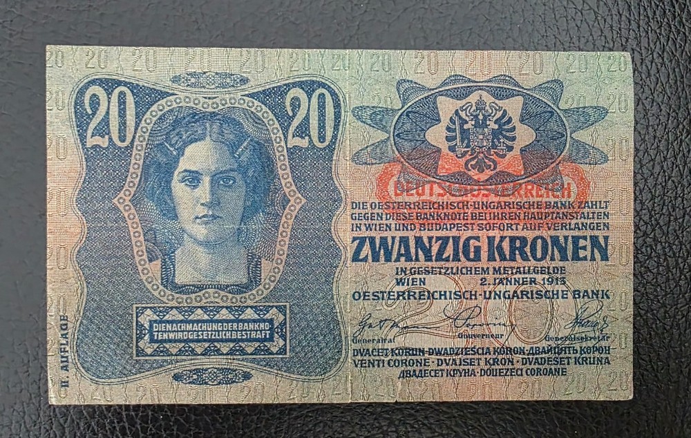 1913 AUSTRIA 20 KRONEN VF