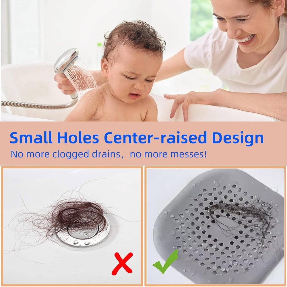 Versatile 2 Pack Shower Drain Stopper - High-Quality Silicone with Suction Cups