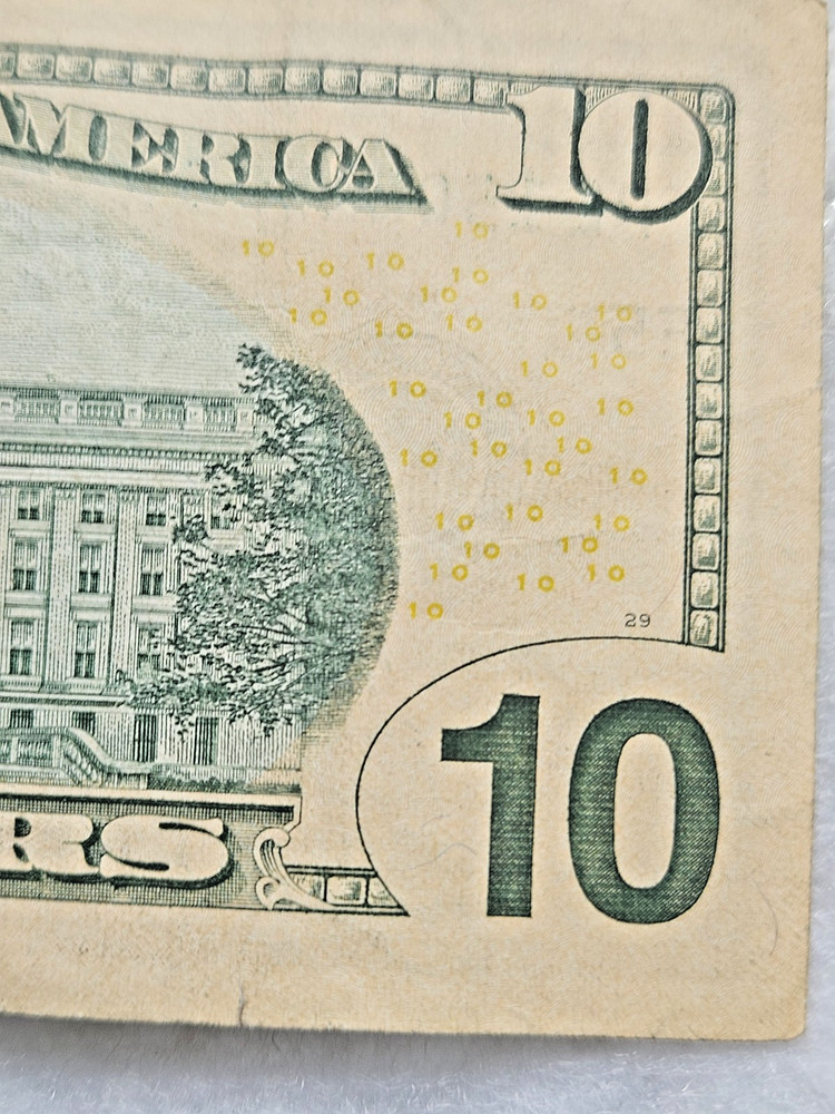 RARE! $10 Dollar Bill 2007A NOTE Dollar Certificate PE15021555A